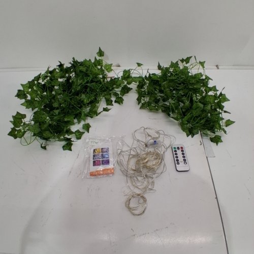 ARTIFICIAL IVY GARLAND WITH STRING FAIRY LIGHTS WITH REMOTE - 15FT - GREEN image 3