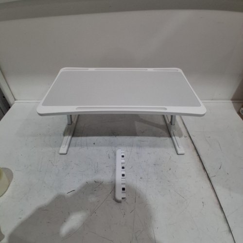 PORTABLE FOLDING ADJUSTABLE MULTIFUNCTIONAL BED TABLE - WHITE/GREY image 2