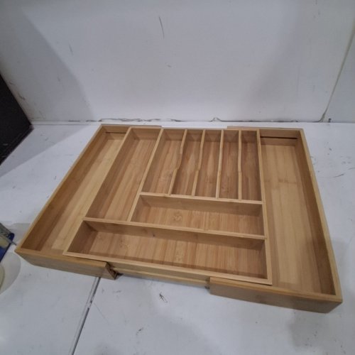 KITCHENEDGE ADJUSTABLE KITCHEN DRAWER ORGANIZER - 16"-28" - NATURAL BAMBOO image 3