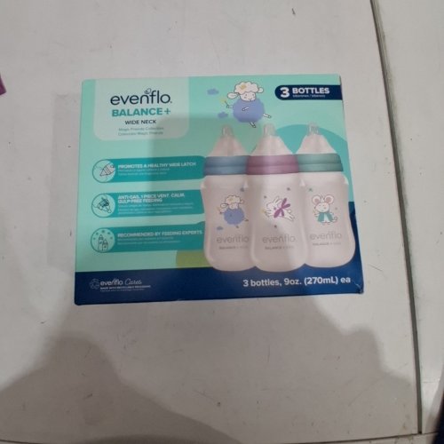 3PK EVENFLO BALANCE+ WIDE BABY BOTTLES - 9OZ - ASSORTED COLOURS image 2