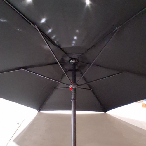 HOMETRENDS ROUND PUSH-UP MARKET PATIO UMBRELLA - 7.5FT - BLACK (MODEL: 28047284) image 3
