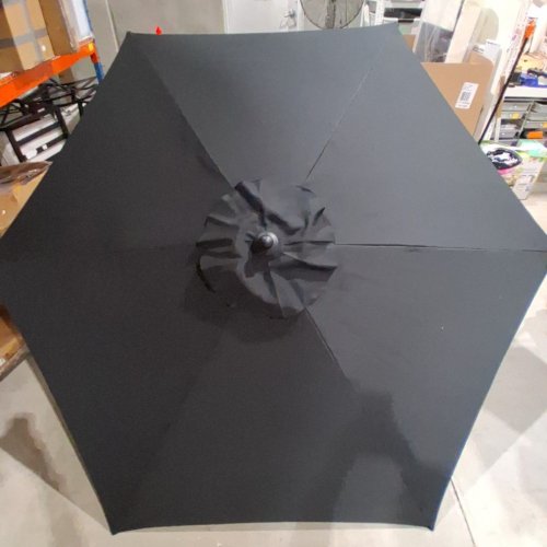 HOMETRENDS ROUND PUSH-UP MARKET PATIO UMBRELLA - 7.5FT - BLACK (MODEL: 28047284) image 4