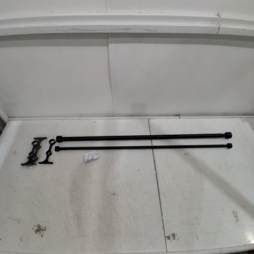 DOUBLE CURTAIN ROD SET WITH ALUMINUM END CAP AND FULL ENCLOSURE BRACKETS - 36"-72" - MATTE BLACK image 2