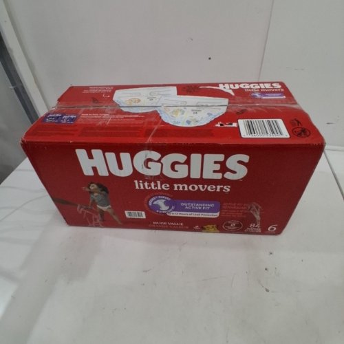 84PK HUGGIES LITTLE MOVERS DISPOSABLE BABY DIAPERS - SIZE 6 image 3