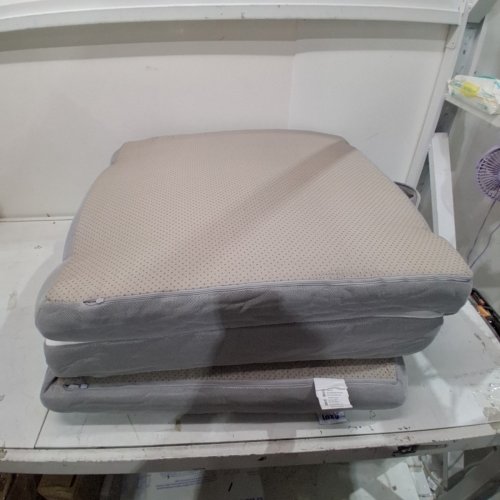 LAZYZIZI TRI-FOLD BAMBOO FIBER FABRIC FOLDING MATTRESS - 4"/TWIN - WHITE/GREY (MODEL: TFB006T-CA) image 2