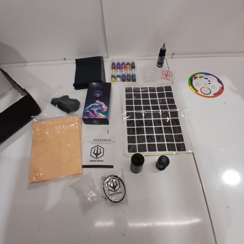 20PC POSEIDON TATTOO PEN KIT WITH CARTRIDGE NEEDLES TATTOO MACHINE WITH 1500MAH - BLACK image 2