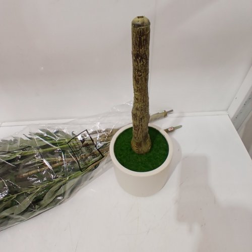 ARTIFICIAL DOUBLE-POLE FAUX OLIVE TREE IN POT - 6FT - WHITE image 4
