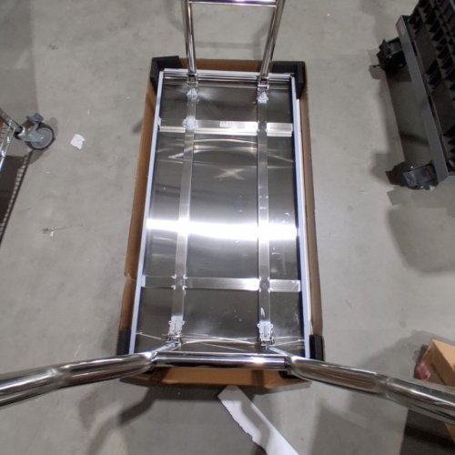 STAINLESS STEEL FOLDING COMMERCIAL PREP WORKSTATION TABLE - 48" X 24" - SILVER - (MODEL: ZDGZT122*61) image 4