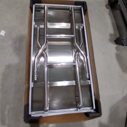 STAINLESS STEEL FOLDING COMMERCIAL PREP WORKSTATION TABLE - 48" X 24" - SILVER - (MODEL: ZDGZT122*61) image 5