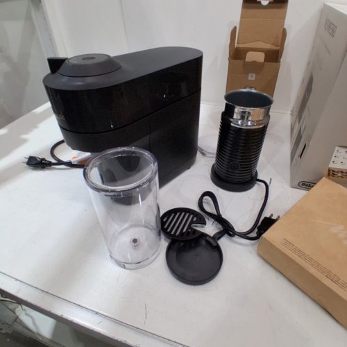NESPRESSO VERTUO POP+ DELUXE COFFEE AND ESPRESSO MACHINE BY BREVILLE WITH AEROCCINO MILK FROTHER - BLACK - (MODEL: ENV92BAECA) image 7