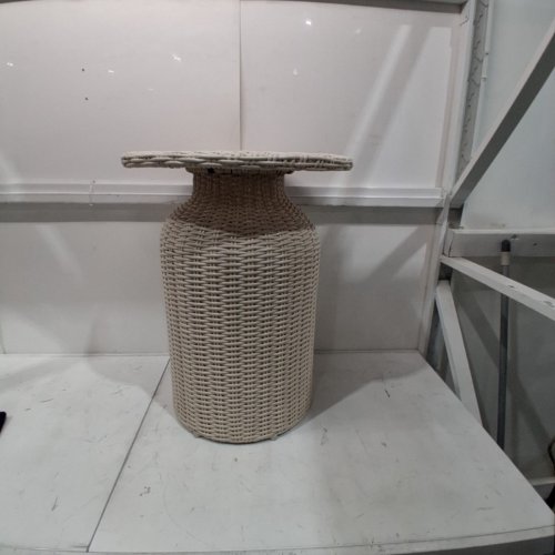 WOVEN SIDE TABLE - 27" X 21" - CREAM image 2