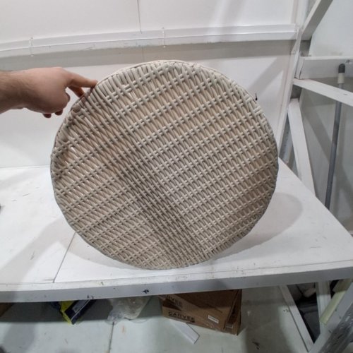 WOVEN SIDE TABLE - 27" X 21" - CREAM image 3