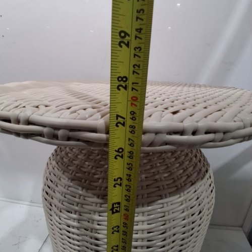 WOVEN SIDE TABLE - 27" X 21" - CREAM image 5