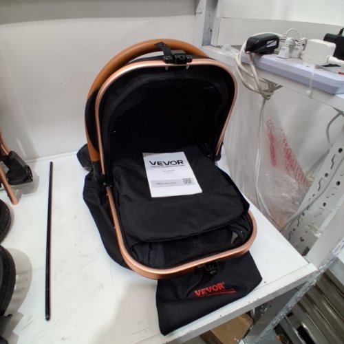 VEVOR 2-IN-1 PET STROLLER AND CARRIAGE BASKET - 33" X 23" X 41" - 66LB CAP - BLACK (MODEL: G10A) image 4