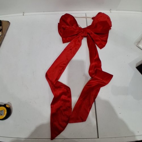 ELASTIC VELVET CHAIR BOW - RED image 2