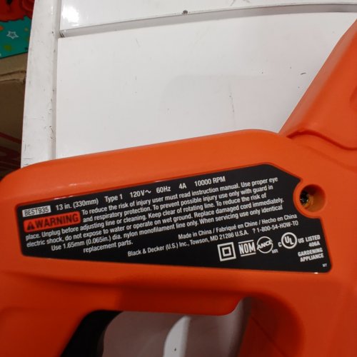 BLACK+DECKER STRING TRIMMER AND EDGER - 4AMP - 13" PATH - ORANGE (MODEL: BEST935) image 7