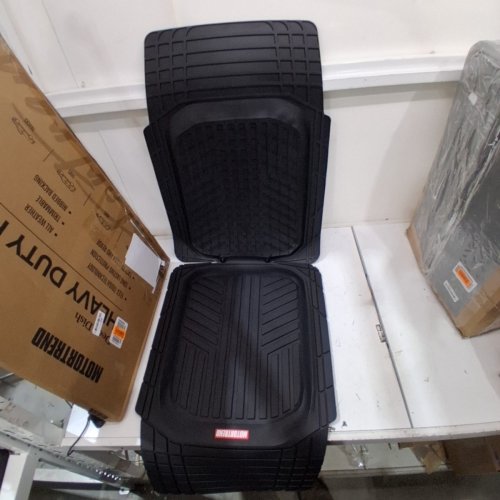 2PC MOTOR TREND FLEXTOUGH PLUS RUBBER FLOOR MAT LINERS, TRIM TO FIT - BLACK (MODEL: OF-933-BK) image 3