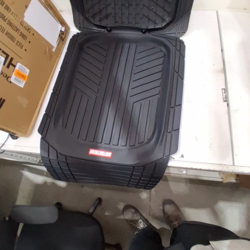 2PC MOTOR TREND FLEXTOUGH PLUS RUBBER FLOOR MAT LINERS, TRIM TO FIT - BLACK (MODEL: OF-933-BK) image 4