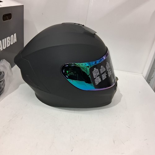 ADULT UNISEX ILM AUBOA FULL FACE MOTORCYCLE HELMET WITH ADDITIONAL CLEAR VISOR - LARGE - MATTE BLACK (MODEL: MD-813C-MB) image 6