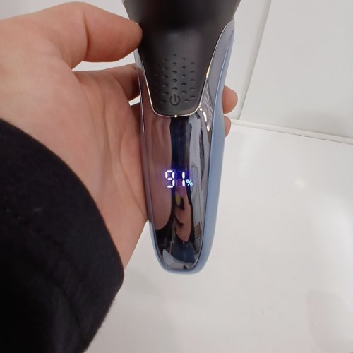 MEN'S ORIHEA RECHARGEABLE ELECTRIC CORDLESS RAZOR - BLUE & SILVER (MODEL: MS-368) image 2