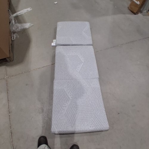 LAZYZIZI MEMORY FOAM TRIFOLD MATTRESS WITH BREATHABLE & WASHABLE BAMBOO FIBER FABRIC COVER - 3" - SINGLE - WHITE/GREY (MODEL: 023) image 2