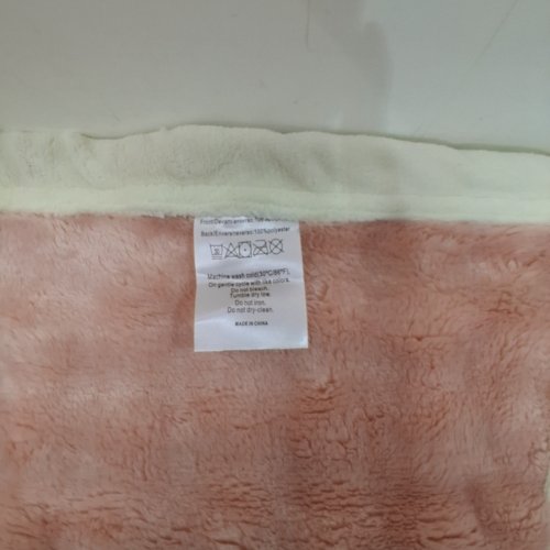 FLUFFY BABY BLANKET - 31'' X 38" - PINK\WHITE image 2