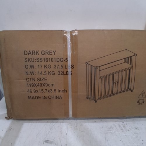 WFX UTILITY GALVANIZED STEEL OUTDOOR KITCHEN ISLAND STORAGE CABINET WITH WHEELS - 43" X 13" X 33" - GREY - (MODEL: SS16101DG-5) image 3