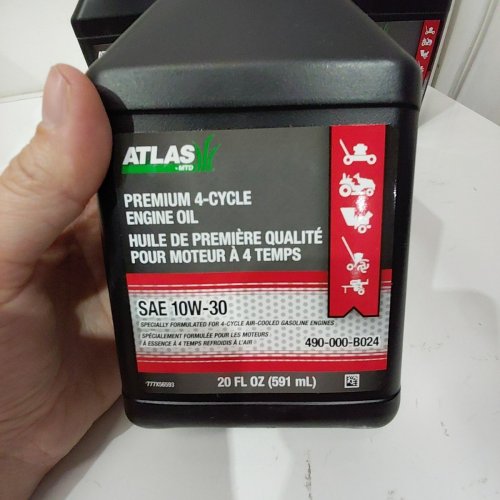4 ATLAS 4-CYCLE SAE 10W-30 LAWN MOWER ENGINE OIL - 20 OZ image 3
