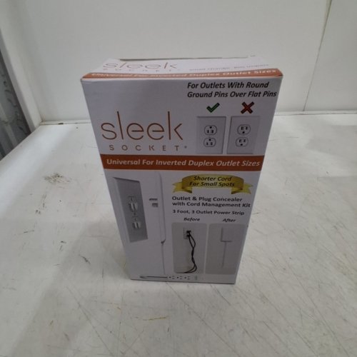 SLEEK SOCKET THIN OUTLET COVER, UNIVERSAL FOR DUPLEX OUTLET SIZES - 3 OUTLET EXTENSION CORD - 3FT - WHITE (MODEL: 3-M-OVSZ-W) image 2