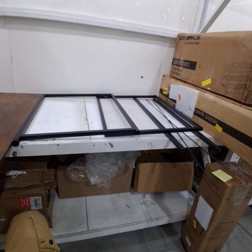 COMPUTER DESK WITH METAL FRAME - 39.5" X 23.5" - RUSTIC BROWN / BLACK image 3