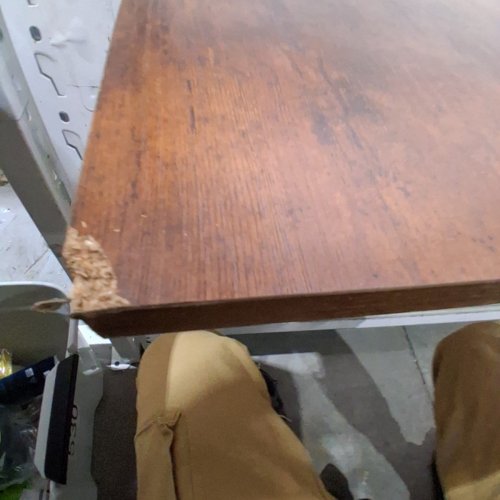 COMPUTER DESK WITH METAL FRAME - 39.5" X 23.5" - RUSTIC BROWN / BLACK image 4