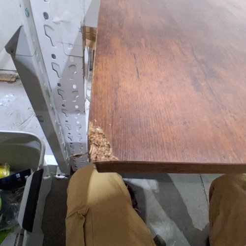 COMPUTER DESK WITH METAL FRAME - 39.5" X 23.5" - RUSTIC BROWN / BLACK image 5