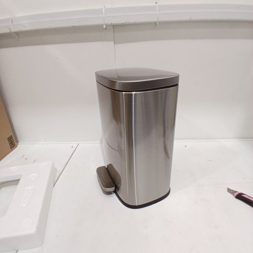 AMAZON BASICS RECTANGULAR SOFT-CLOSE TRASH CAN - SATIN NICKEL 9.8L image 2