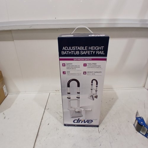 DRIVE MEDICAL ADJUSTABLE HEIGHT & WIDTH BATHTUB SAFETY RAIL - 14.5" - 17" X 3" - 7" - WHITE (MODEL: RTL12036-ADJ) image 5