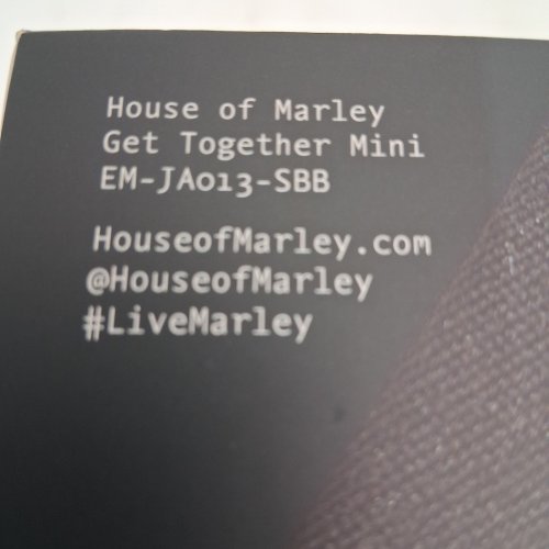HOUSE OF MARLEY GET TOGETHER MINI WIRELESS PORTABLE BLUETOOTH AUDIO SPEAKER - 10HR PLAYTIME - NATURAL/SIGNATURE BLACK (MODEL: EM-JA013-SBB) image 3