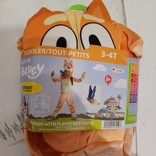 2PC KIDS DISGUISE BLUEY BINGO CHARACTER OUTFIT COSTUME WITH JUMPSUIT AND MASK - 3T-4T - ORANGE image 2