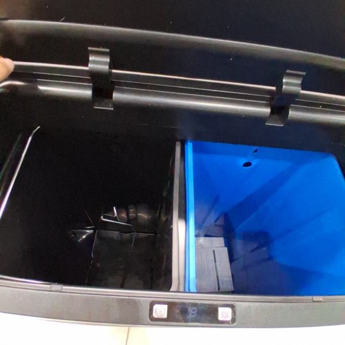 STEP N' SORT MOTION SENSOR RECYLING & GARBAGE BIN - 60L - SILVER/BLACK image 4