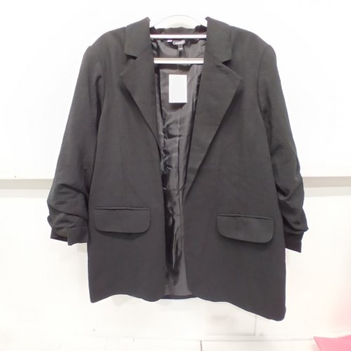 WOMENS FULLY LINED GATHERED SLEEVES BLAZER - MEDIUM - BLACK (STYLE: GR4007A146L) image 3