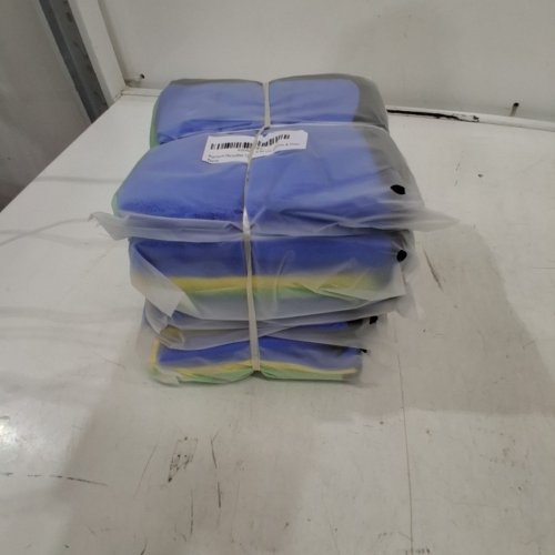 5 (3PK) PREMIUM MICROFIBER CLEANING CLOTH FOR CAR, KITCHEN, GLASS - 12" - GREEN / BLUE / YELLOW image 2