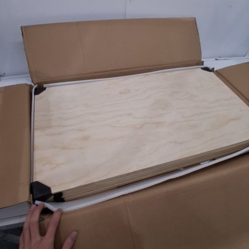 BUNKIE BOARD FOLDABLE UNDER MATTRESS BED BOARD - KING (76.8" X 70.1"), PLYWOOD, ROUNDED EDGES, ANTI-SAG DESIGN - NATURAL WOOD (MODEL: CB008) image 3