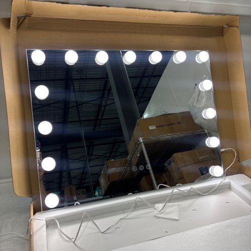 HOLLYWOOD MIRROR VANITY MIRROR WITH LEDS 23" X 17" - WHITE image 2
