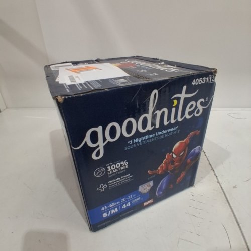 44PK BOY'S GOODNITES BEDTIME BEDWETTING UNDERWEAR - SMALL/MEDIUM (43-68LBS) - MARVEL'S SPIDERMAN (MODEL: 40531) image 3