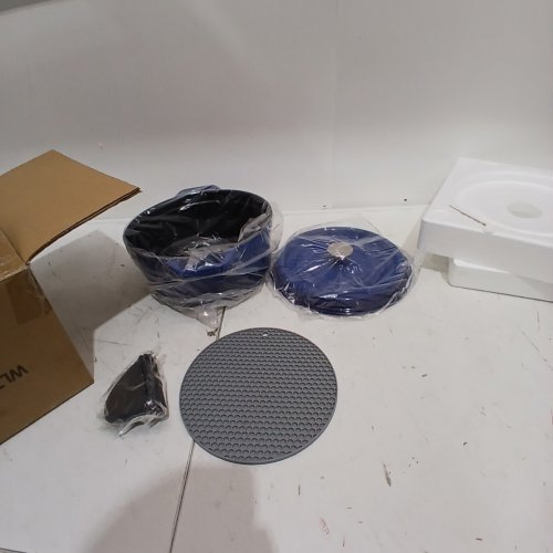 MINLUFUL CAST IRON DUTCH OVEN - 4-QUART - BLUE (MODEL: MLF-26NB-BK) image 2