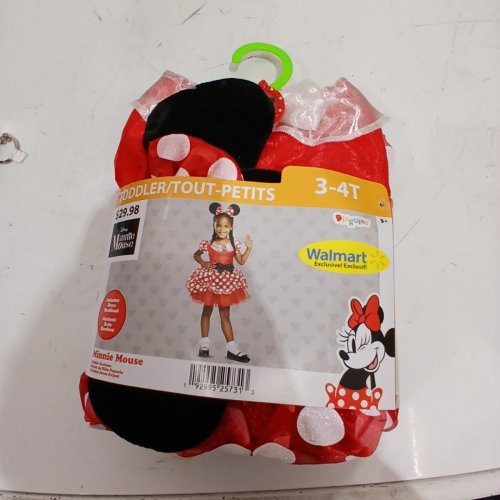 2PC KIDS DISGUISE MINNIE MOUSE COSTUME - 3T-4T - RED/BLACK image 2