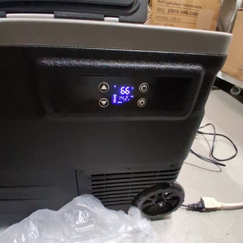 EUHOMY PORTABLE APP CONTROL DUAL-ZONE ADJUSTABLE COOLING REFRIGERATOR FREEZER / COOLER WITH HIGH-EFFICIENCY FROST-FREE COMPRESSOR / LCD DIGITAL CONTROL / HANDLE & WHEELS - 75QT - BLACK / GREY (MODEL: U75 / CF011-75BL-CAEH) image 2