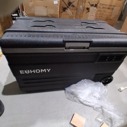 EUHOMY PORTABLE APP CONTROL DUAL-ZONE ADJUSTABLE COOLING REFRIGERATOR FREEZER / COOLER WITH HIGH-EFFICIENCY FROST-FREE COMPRESSOR / LCD DIGITAL CONTROL / HANDLE & WHEELS - 75QT - BLACK / GREY (MODEL: U75 / CF011-75BL-CAEH) image 5