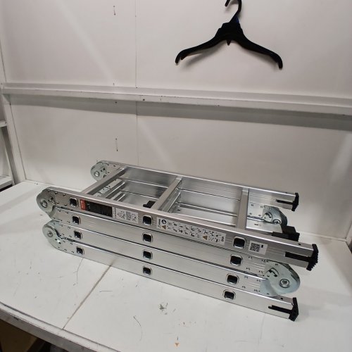 VEVOR 7-IN-1 MULTI-PURPOSE FOLDING LADDER - UP TO 12FT LENGTH - 330LB MAX - SILVER/BLACK (MODEL: KMP403A) image 2