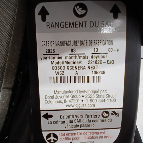 COSCO SCENERA NEXT CONVERTIBLE CAR SEAT - TRIANGLES (MODEL: 22182C-EJQ) image 2