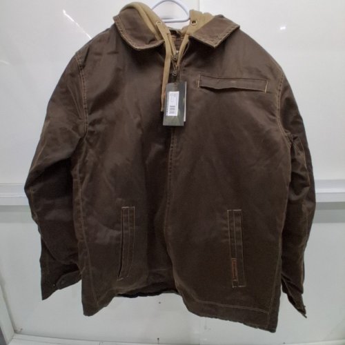 MEN'S DAKOTA WAXED COTTON CASUAL COAT - LARGE - BROWN/BEIGE (STYLE: 6281) image 2