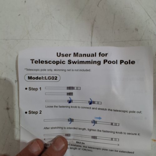 AMAZON BASICS TELESCOPIC SWIMMING POOL POLE - MAX 3M - BLACK / YELLOW (MODEL: LG02) image 2